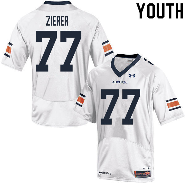 Youth #77 Kilian Zierer Auburn Tigers College Football Jerseys Sale-White - Click Image to Close